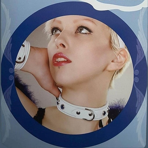 Blue Fur-Lined Leather Collar by Spartacus - Collars and Leads