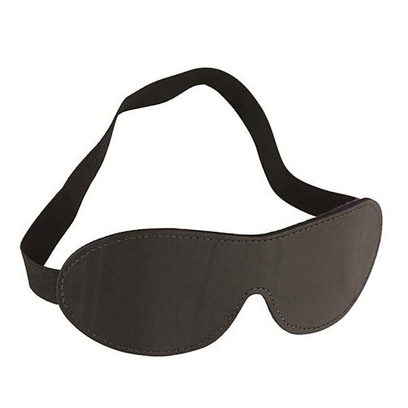 Contoured Leather & Fur Blindfold by Spartacus - Masks And Blindfolds