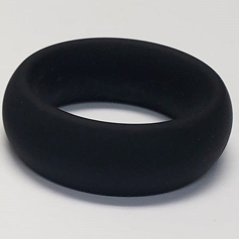 Wide Silicone Donut Cock Ring Black by Spartacus Enterprises - Stretchy Cock Rings