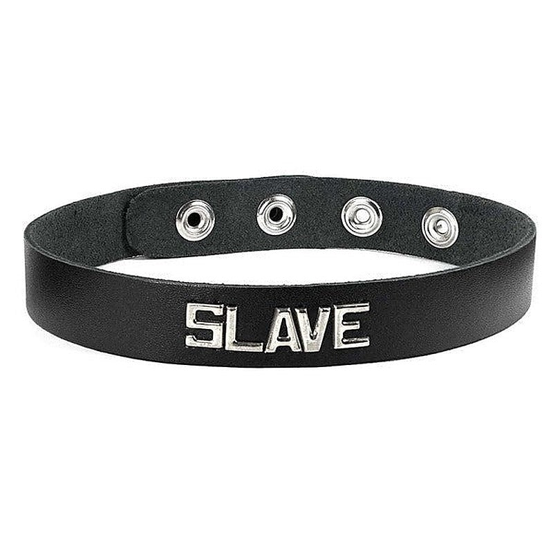 Leather Submissive Wordband Collar by Spartacus Enterprises - Collars and Leads