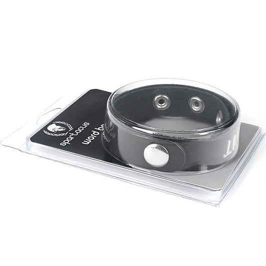 Spartacus Premium Leather BDSM Wordband Collar - Cum Dump