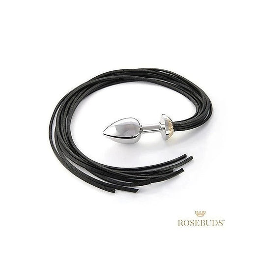 Rosebuds Intimate Fusion - Luxurious Metal Plug and Leather Whip Set