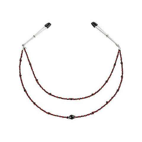 Double Strand Beaded Tit Clamps by Spartacus - Nipple and Clit Clamps