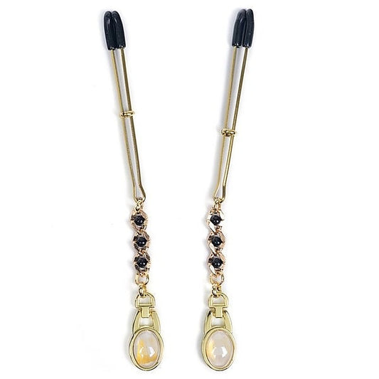 Spartacus Sensual Gems - Adjustable Nipple Clamps with Pearl Pendant