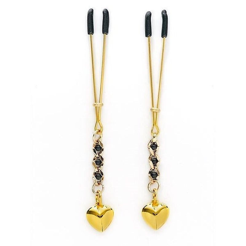 Tweezer Nipple Clamp With Heart Pendant - Nipple and Clit Clamps