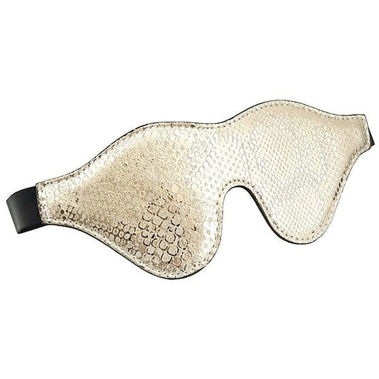 Spartacus White Snake Luxury Blindfold - Soft Leather Lining
