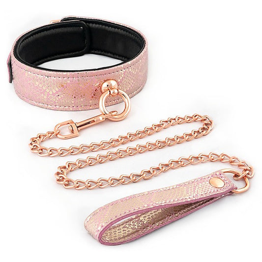 Spartacus Enterprises - Luxurious Pink Snake BDSM Collar and Leash