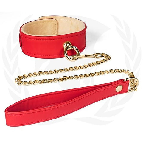 Premium Vegan Collar & Chain Leash For Slaves - Collars and Leads