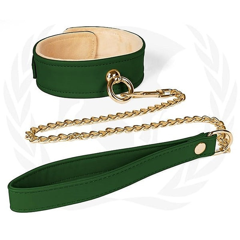 Premium Vegan Collar & Chain Leash For Slaves - Collars and Leads