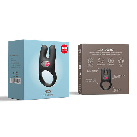 Fun Factory NOS USB Rechargeable Vibrating Cock Ring Black - Vibrating Cock Rings