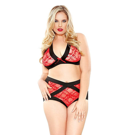Curve Two Tone Lace Peek-A-Boo Cutout