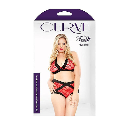 Curve Two Tone Lace Peek-A-Boo Cutout