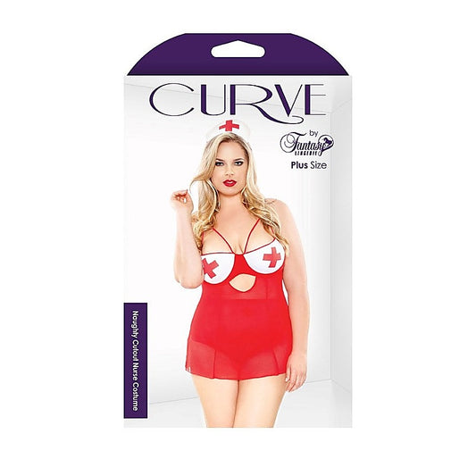 Seductive Nurse Chemise - Curve Cutout Lingerie for Intimate Escapades - Fancy Dress Ups
