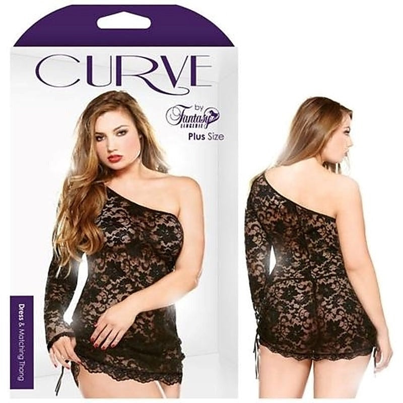 Premium Curve Dress & Thong by Fantasy Lingerie - Babydolls and Chemises