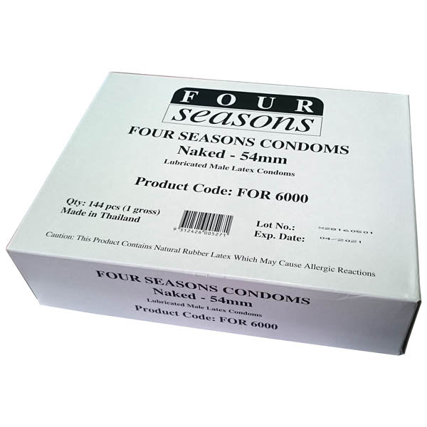 Four Seasons Naked Classic Condoms Bulk Box of 144 Condoms