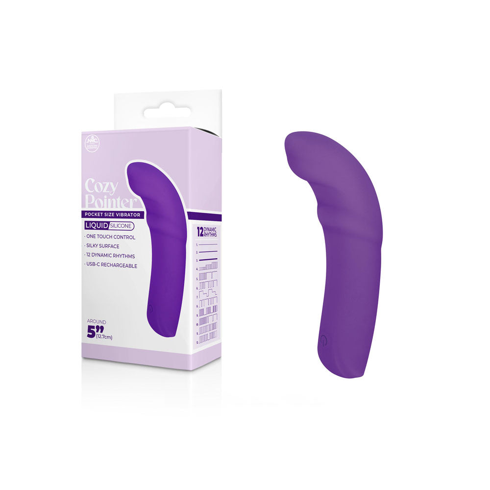 Excellent Power Cozy Pointer USB Rechargeable Curved Mini Vibrator Purple Mini & Slim Vibrators