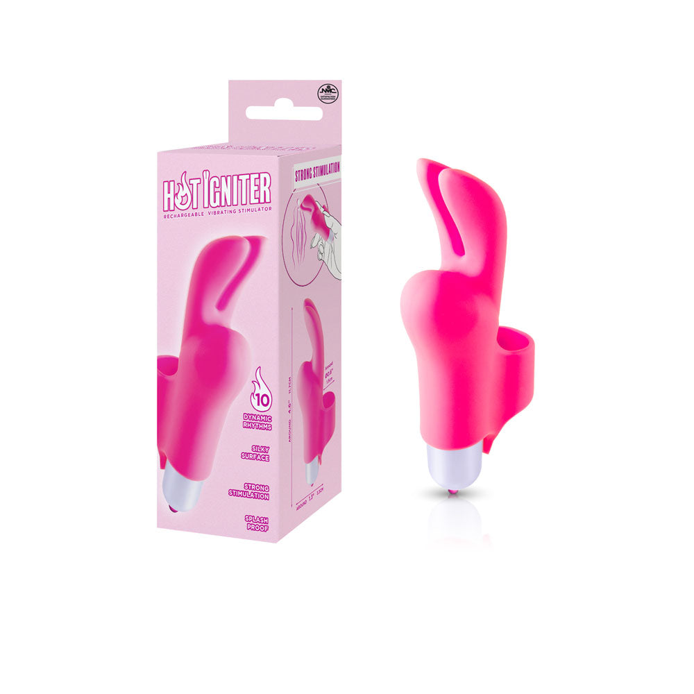 Excellent Power Hot Igniter Rechargeable Finger Vibrator Pink Finger and Tongue Vibrators