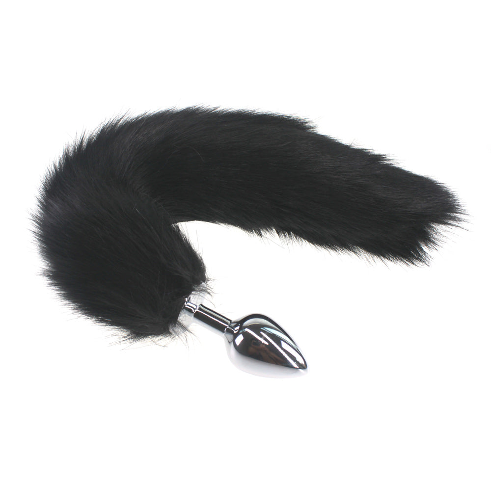 Elevate Your Intimate Moments - Faux Fox Tail Butt Plug Black Butt Plugs