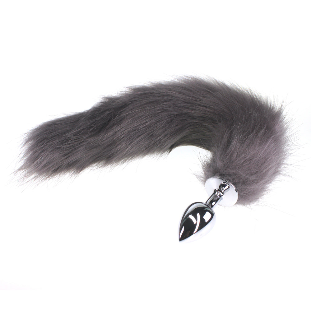Elevate Your Intimate Moments - Faux Fox Tail Butt Plug Grey Butt Plugs