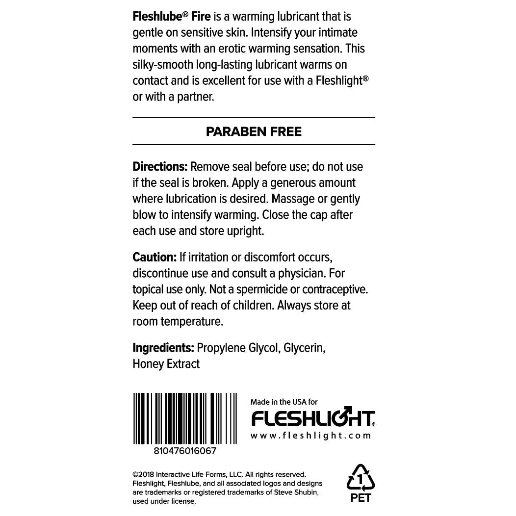 Fleshlight Fleshlube Fire Water Based Lubricant Water Based Lubes