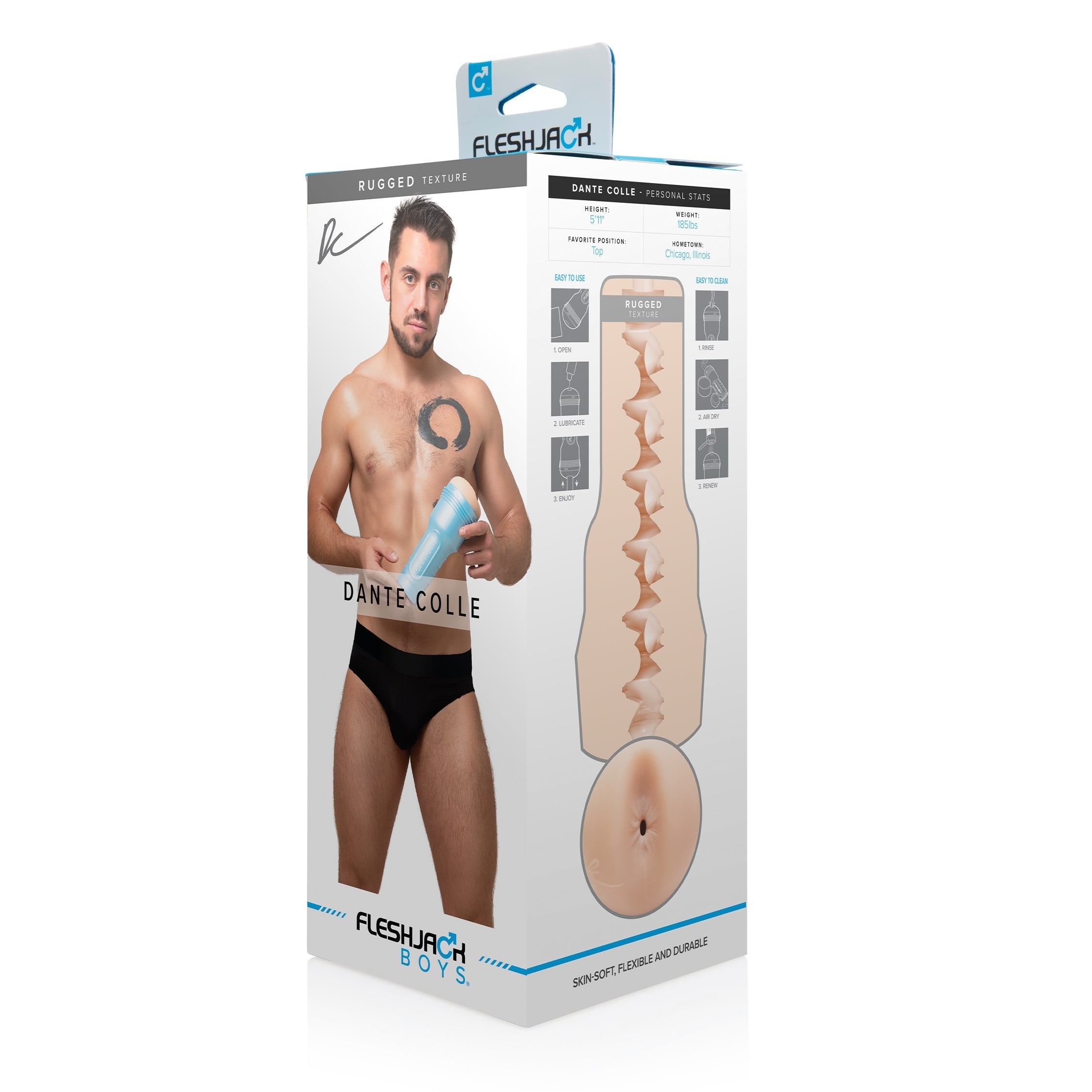 Fleshjack Boys Dante Colle Rugged Realistic Stroker Masturbators and Strokers