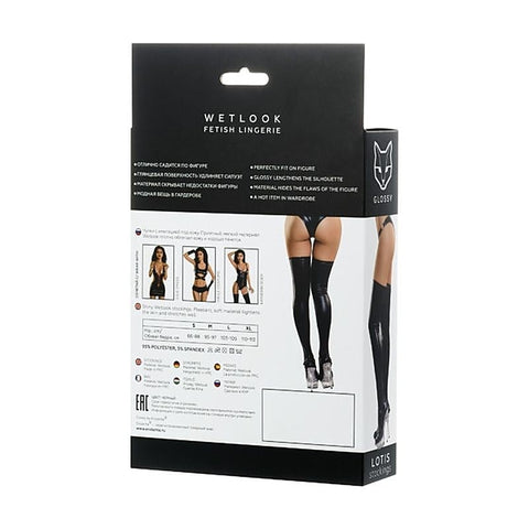 Premium Glossy Lotis Wetlook Stockings by ToyFa - Her Fetish