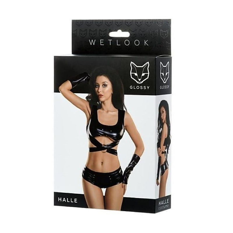 Premium Glossy Wetlook 3 Pc Halle Set by ToyFa - Bras and Bra Sets