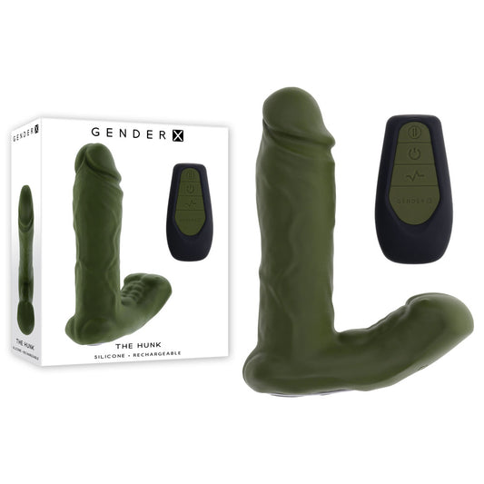 Gender X THE HUNK Vibrating Growing Dong Green Vibrating Dildos