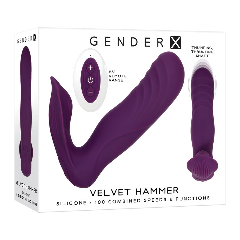 Gender X VELVET HAMMER USB Rechargeable Wearable Vibe with Remote Purple Remote Control Vibrators