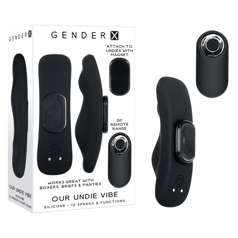 Gender X OUR UNDIE USB Rechargeable Panty Vibrator Black Remote Control Vibrators