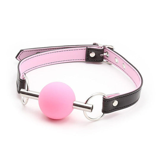 Metal Bar Silicone Ball Gag - Bondage Gags and Bits