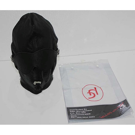 Indulge in Sensual Bliss - Hell's Couture Premium Leather Bondage Hood - Bondage Hoods