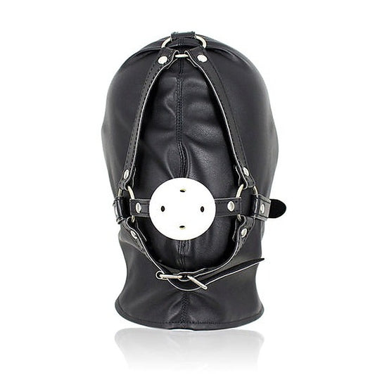 Bondage Supplies Full Head Hood With Mouth Gag