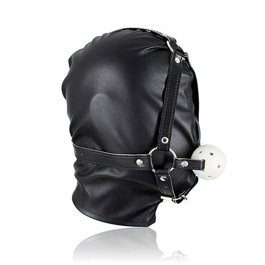 Bondage Supplies Full Head Hood With Mouth Gag