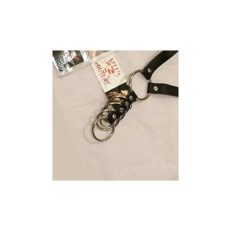 Leather Harness With Gates of Hell Rings by Hell's Couture - Male Chastity