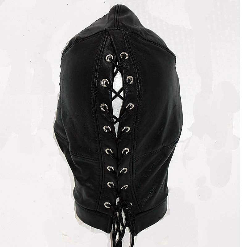 Premium Leather Bondage Hood by Hell's Couture - Bondage Hoods