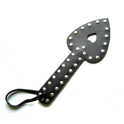 Uberkinky Heart Shaped Leather Paddle with Studs Paddles And Slappers