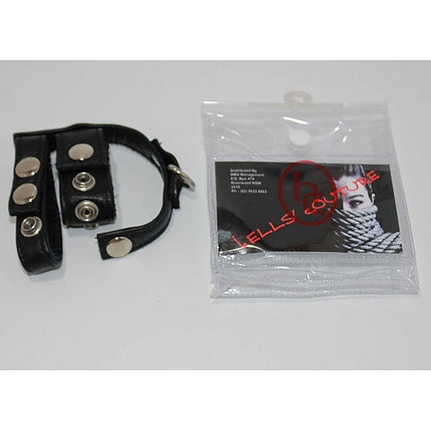 Leather Cock Ring and Ball Harness by Hell's Couture - Cuffs and Restraints