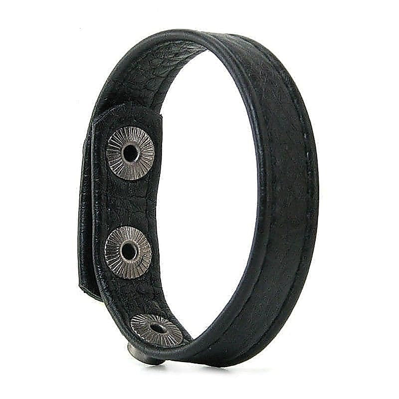 Three-Snap Buckle Leather Cock Ring by Hell's Couture - Cock Rings