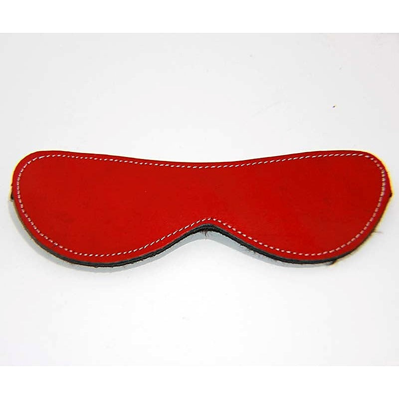 Fur Lined Leather Blindfold Red - Fancy Dress Ups