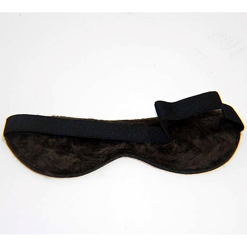Fur Lined Leather Blindfold Red - Fancy Dress Ups