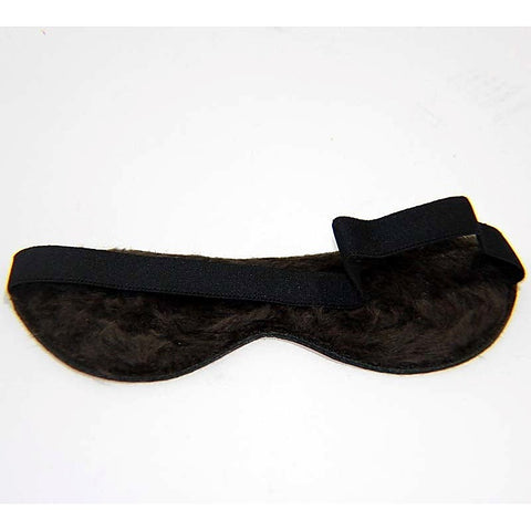 Fur Lined Leather Blindfold Red - Fancy Dress Ups