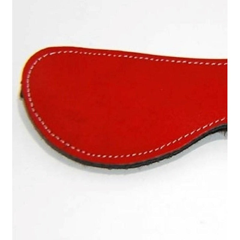 Fur Lined Leather Blindfold Red - Fancy Dress Ups
