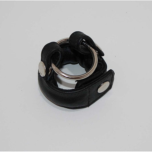 Slick Weighted Cock Ring in Leather