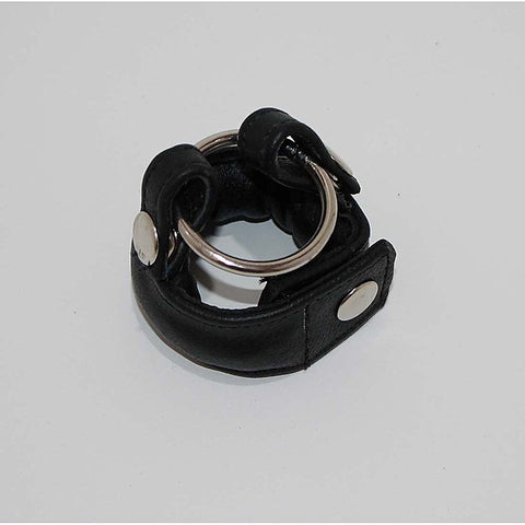 Slick Weighted Cock Ring in Leather