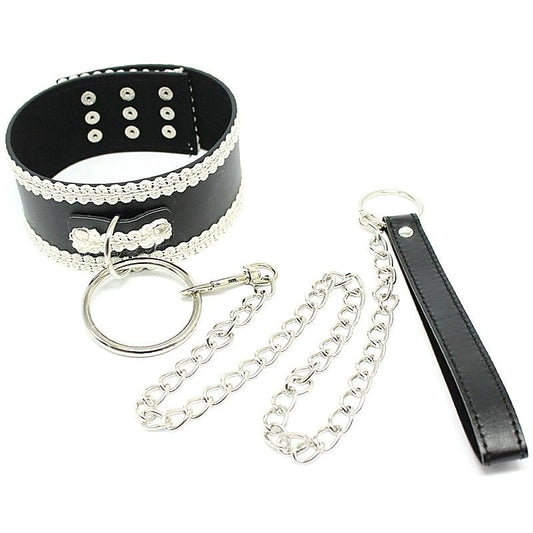 Sexy Lace Slave Collar With O-Ring - Collars and Leads