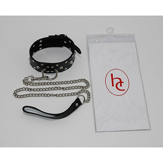 Sensual Studded Collar With Lead - Fancy Dress Ups
