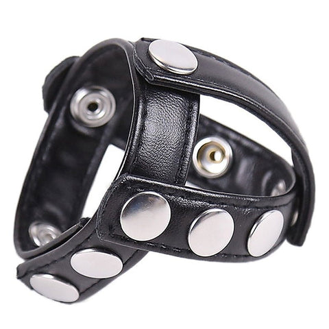 Leather Cock Ring & Ball Divider by Hell's Couture - Cock Rings