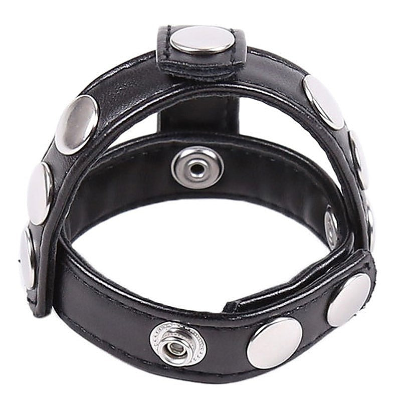 Leather Cock Ring & Ball Divider by Hell's Couture - Cock Rings