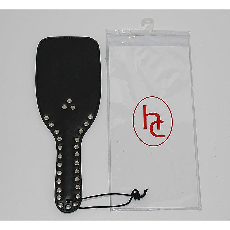 Fetlife Wide Ping-Pong Studded Leather Paddle - Paddles And Slappers
